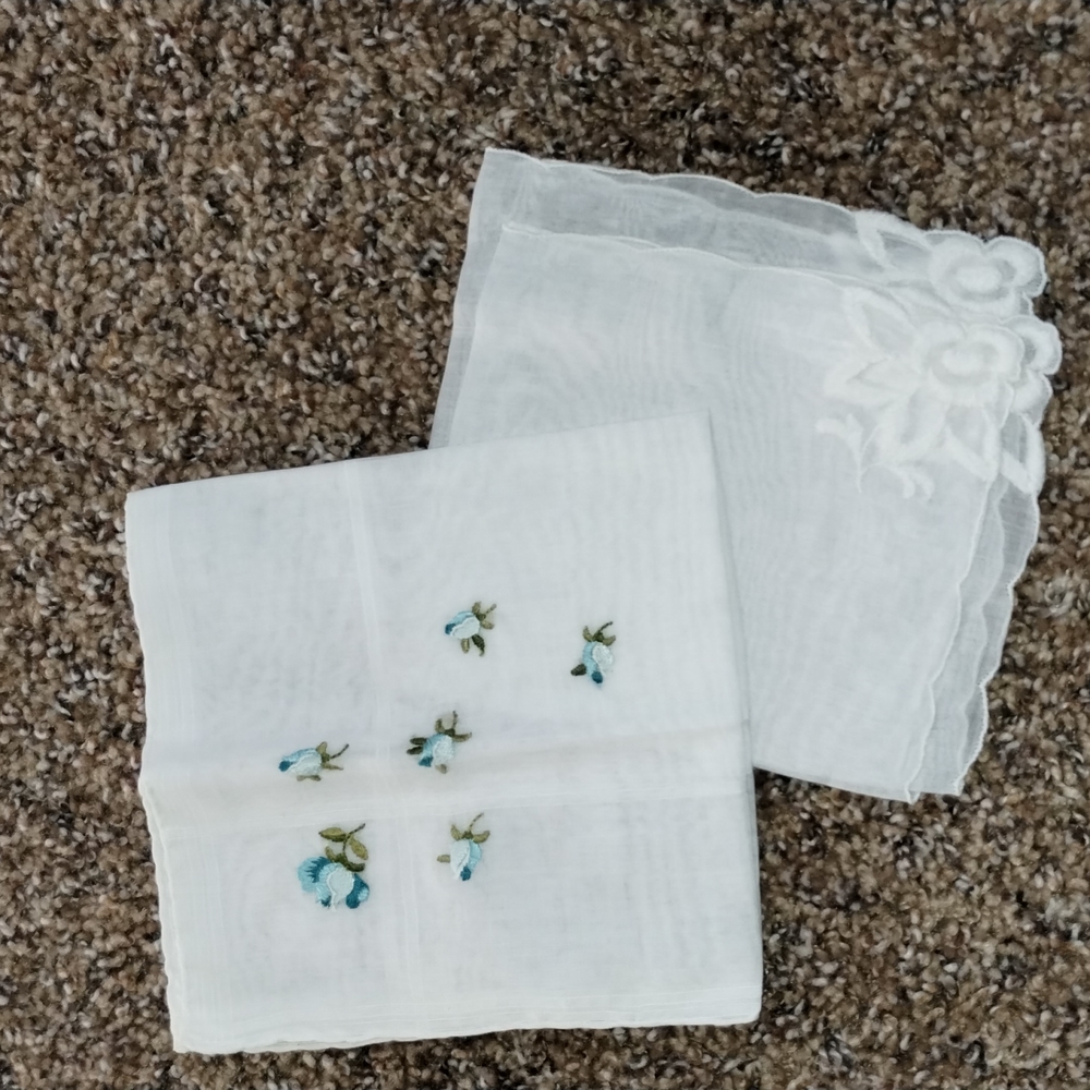 2 Vintage Handkerchiefs